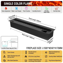 Modern 3D Steam Fireplace Insert – Decorative Atomized Electric Humidifier for Home
