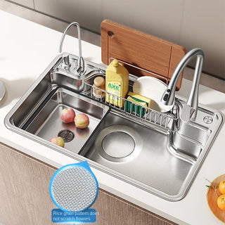 3D Embossed 304 Stainless Steel Sink for Kitchen and Bathroom Use
