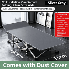 Folding Bed for Office Nap – Portable Single Bed for Adults, Easy Rest Cot for Home, Camping, and Caregiving