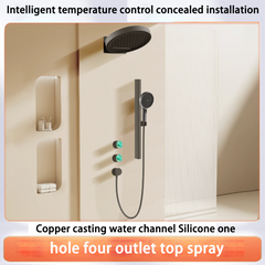 Xylivingstore Embedded Concealed Shower Set | Full Copper Digital Display | Unique Basketball Hoop Rainfall
