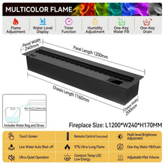 Modern 3D Steam Fireplace Insert – Decorative Atomized Electric Humidifier for Home