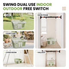 Indoor Outdoor Kids Swing Chair, Portable Hanging Hammock Swing for Toddlers & Family Backyard Play