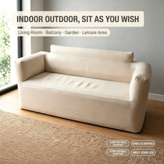 Automatic Inflatable Double Camping Sofa with Fabric Cover, Portable Air Lounger Chair for Outdoor Camping, Travel & Relaxation