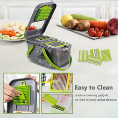 XYlivingstore 22-in-1 Manual Food Chopper with 14 Blades – Multifunctional Vegetable & Meat Slicer