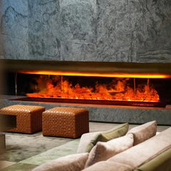 Modern 3D Steam Fireplace Insert – Decorative Atomized Electric Humidifier for Home & Wall-Mounted Interiors