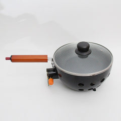 23cm Portable Outdoor Non-Stick Frying Pan with Butane Gas Canister Connector