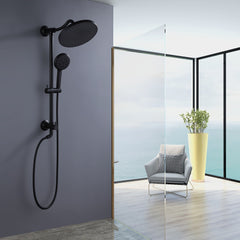 XYlivingstore Shower System with 10'' Rain Shower Head and 5-Setting Handheld Shower – Less Rough-in Valve