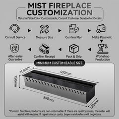 Modern 3D Steam Fireplace Insert – Decorative Atomized Electric Humidifier for Home