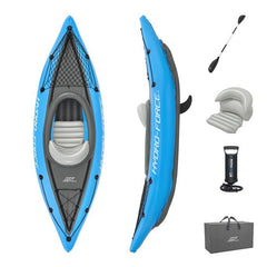 Single & Double Inflatable Kayak, Foldable PVC Fishing Boat with Oars for Camping, Lake, River & Outdoor Adventures