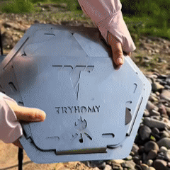 Portable Hexagonal Charcoal Grill and Outdoor Fire Pit for Camping