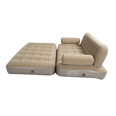 High Back Inflatable Camping Sofa Bed with Automatic Pump, Foldable Outdoor Air Lounger Chair for Home & Travel
