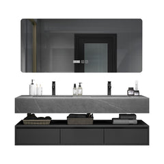 Modern Solid Wood Bathroom Vanity Set with Integrated Sink, Smart Mirror & Storage Cabinet for Home