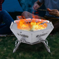 Charcoal Grill, Outdoor Fireplace, Hexagonal Campfire Wood Stove |Outdoor Fire Pit, Campfire Grill, Portable Camping Stove, Camping Camp Fire Grill, Charcoal Grill