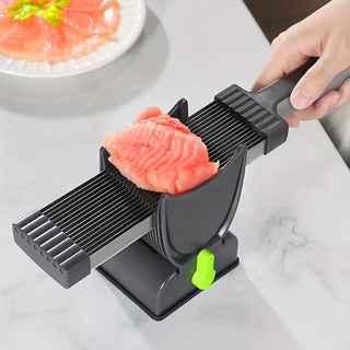 Manual Meat Slicer and Knife Sharpener Set for Home Cooking and BBQ