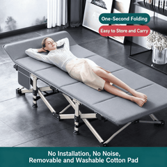 Folding Bed for Office Nap – Portable Single Bed for Adults, Easy Rest Cot for Home, Camping, and Caregiving