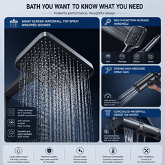 Aurora Smart Ambient Light Shower Set with Digital Display