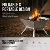Portable Hexagonal Charcoal Grill and Outdoor Fire Pit for Camping