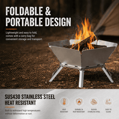 Portable Hexagonal Charcoal Grill and Outdoor Fire Pit for Camping