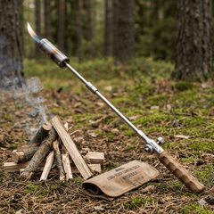 XYlivingstore Camping Long Flame Igniter – Portable Wooden Handle Gas Burner for BBQ & Outdoor Cooking