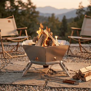 Portable Hexagonal Charcoal Grill and Outdoor Fire Pit for Camping