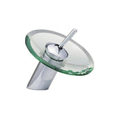 Colorful Glass Waterfall Bathroom Basin Faucet – Chrome Single Lever Deck-Mounted Round Mixer Tap