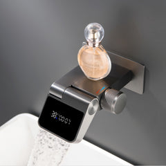 New Concealed Wall-Mounted Waterfall Faucet – Full Copper, Digital Display & Swivel Spout