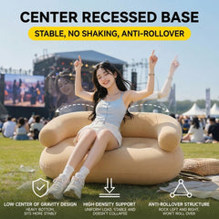 Festival Inflatable Air Lounger with Built-in Air Pump, Portable Single Camping Sofa for Outdoor, Beach & Music Festivals