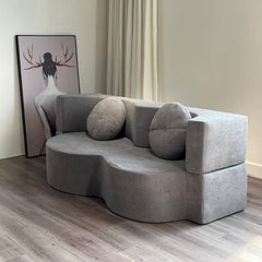 2025 Vacuum-Compressed Foldable Sofa Bed – Retro Fabric Couch for Small Spaces