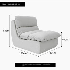 Vacuum-Compressed Lazy Sofa Chair – Washable Feather Cushion Seat for Small Living Spaces
