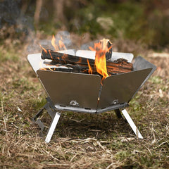Portable Hexagonal Charcoal Grill and Outdoor Fire Pit for Camping
