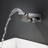 New Concealed Wall-Mounted Waterfall Faucet – Full Copper, Digital Display & Swivel Spout