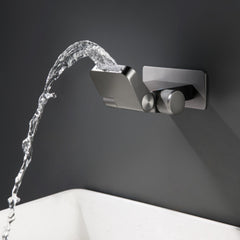 New Concealed Wall-Mounted Waterfall Faucet – Full Copper, Digital Display & Swivel Spout