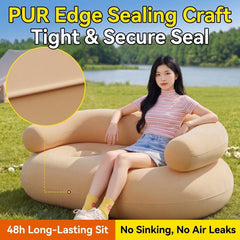 Festival Inflatable Air Lounger with Built-in Air Pump, Portable Single Camping Sofa for Outdoor, Beach & Music Festivals
