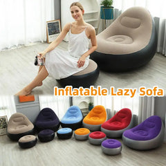 XYstore Inflatable Chair with Ottoman Foldable Air Sofa for Living Room, Bedroom, Garden, Camping & Outdoor Relaxation
