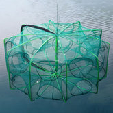 Foldable Hexagon Octagon Fishing Net 6/8/10 Holes Nylon Retractable Fish Trap for Shrimp, Crab, Eel & Lobster