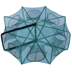 Foldable Hexagon Octagon Fishing Net 6/8/10 Holes Nylon Retractable Fish Trap for Shrimp, Crab, Eel & Lobster
