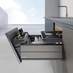 XYlivingstore Aluminum Cabinet Organizers – Pull-Out Baskets for Deep Dishes, Bowls, and Tableware Storage