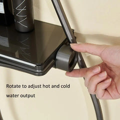 New Gray Supercharged Thermostatic Shower Set | Milk White Digital Shower Head for Small Apartments