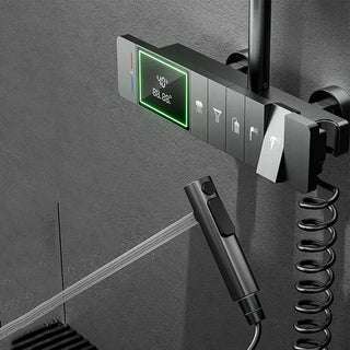 XYlivingstore Shower System with Large Digital Display | Piano Finish Shower Set