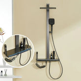 New Gray Supercharged Thermostatic Shower Set | Milk White Digital Shower Head for Small Apartments