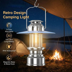 LED Emergency Handheld Lamp Portable Vintage Lantern Camping Tent Charger Outdoor Atmosphere Lighting