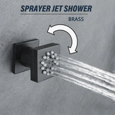 Bathroom Sprayer Jet Shower Two Functions Water Flow With Angel Adjustable Brass Body Black Gold Chrome