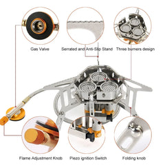 Widesea 6800W Portable Camping Gas Stove – High-Power Outdoor Burner for Cooking & BBQ