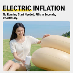 Festival Inflatable Air Lounger with Built-in Air Pump, Portable Single Camping Sofa for Outdoor, Beach & Music Festivals