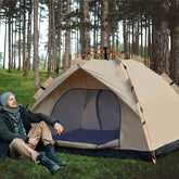 Automatic Camping Tent with UV Protection, Quick-Open 4-Person Outdoor Shelter for Beach, Fishing, Hiking & Hunting