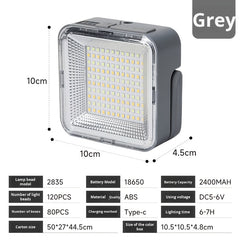 Portable Bright Solar Camping Lantern, Magnetic Mount, 266 Leds, 2400Mah Battery, 8-Hour Runtime with Warning Flash. Ideal for Camping, Blackout Emergency, Great Birthday Gift