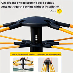 Automatic Camping Tent with UV Protection, Quick-Open 4-Person Outdoor Shelter for Beach, Fishing, Hiking & Hunting