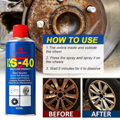 Multi-Purpose Rust Remover Spray 15.22oz for Cars, Furniture, Tires, Rims, Doors & Wheel Lug Nuts