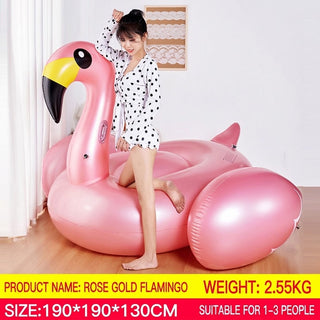 Inflatable Rainbow Unicorn Pool Float Ride-On, Giant Floating Raft for Adults & Kids, Summer