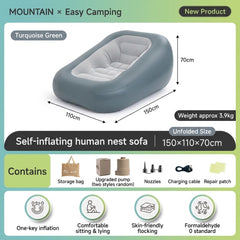 Automatic Inflatable Sofa Bed with Built-in Electric Pump, Portable Single Air Lounger for Camping, Home, Travel & Outdoor Use